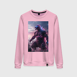 Свитшот хлопковый женский Годзилла - король монстров, цвет: светло-розовый