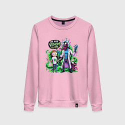 Свитшот хлопковый женский We are Venom slime - Rick and Morty, цвет: светло-розовый