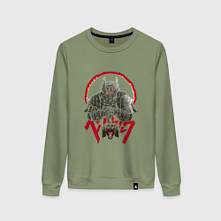Свитшот хлопковый женский Берсерк Гатс рыцарь, цвет: авокадо