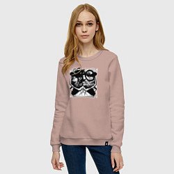 Свитшот хлопковый женский Лесные райдеры, цвет: пыльно-розовый — фото 2