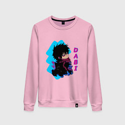 Свитшот хлопковый женский Моя геройская академия злодей Dabi, цвет: светло-розовый