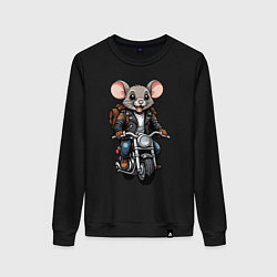 Свитшот хлопковый женский Biker mice, цвет: черный