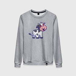 Свитшот хлопковый женский Влюблённая коровка, цвет: меланж
