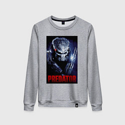 Свитшот хлопковый женский Predator in the helmet, цвет: меланж