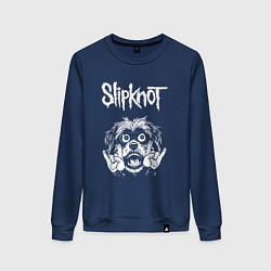 Свитшот хлопковый женский Slipknot rock dog, цвет: тёмно-синий