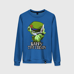 Свитшот хлопковый женский Happy three friends - Flippy, цвет: синий