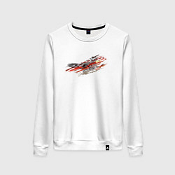 Свитшот хлопковый женский Орел в облаках - светлый, цвет: белый