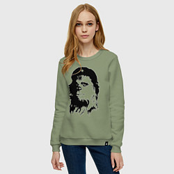 Свитшот хлопковый женский Star wars - Chewie Guevara, цвет: авокадо — фото 2