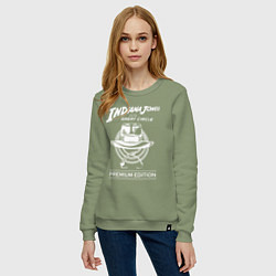 Свитшот хлопковый женский Indiana Jones and the Great Circle, цвет: авокадо — фото 2