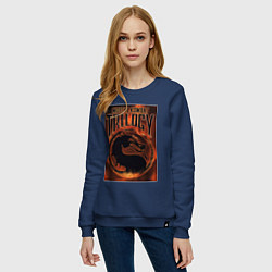 Свитшот хлопковый женский Mortal kombat trilogy, цвет: тёмно-синий — фото 2