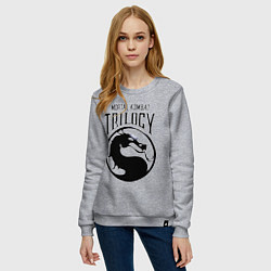 Свитшот хлопковый женский Mortal kombat trilogy, цвет: меланж — фото 2