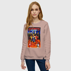 Свитшот хлопковый женский Streets of rage - bare knuckle, цвет: пыльно-розовый — фото 2