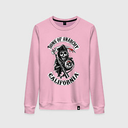Свитшот хлопковый женский Sons of anarchy - logo, цвет: светло-розовый