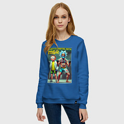 Свитшот хлопковый женский Mortys martial arts - Rick and Morty, цвет: синий — фото 2