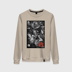 Свитшот хлопковый женский Sons Of Anarchy all, цвет: миндальный