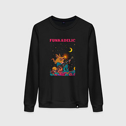 Свитшот хлопковый женский Rock funk abstraction, цвет: черный