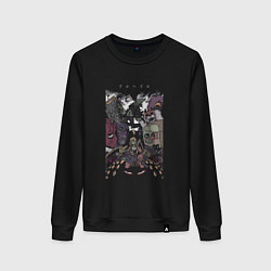 Свитшот хлопковый женский Дорохедоро все персонажи, цвет: черный