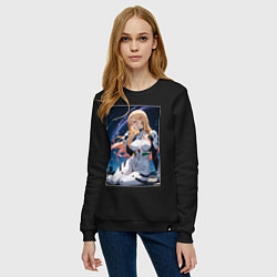 Свитшот хлопковый женский Marin kitagawa косплей Евангелиона, цвет: черный — фото 2