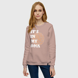 Свитшот хлопковый женский Баскетбольный ДНК, цвет: пыльно-розовый — фото 2