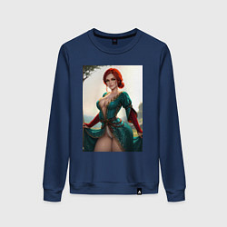 Свитшот хлопковый женский Трисс Меригольд Ведьмак 3, цвет: тёмно-синий