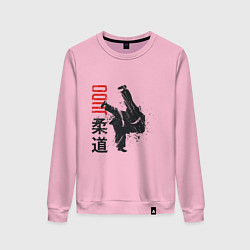 Свитшот хлопковый женский Дзюдо, цвет: светло-розовый