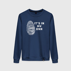 Свитшот хлопковый женский Баскетбол в моей днк, цвет: тёмно-синий