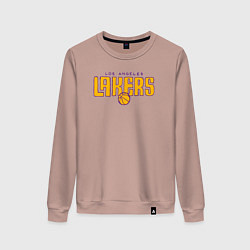 Свитшот хлопковый женский Team Los Angeles Lakers, цвет: пыльно-розовый