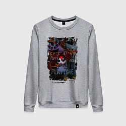 Свитшот хлопковый женский Монстры Poppy Playtime, цвет: меланж