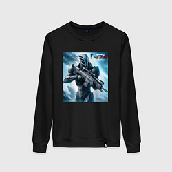Свитшот хлопковый женский Mass Effect - N7 ai art, цвет: черный
