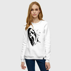 Свитшот хлопковый женский Крик - Гоуст фейс, цвет: белый — фото 2