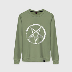 Свитшот хлопковый женский Star pentagram, цвет: авокадо