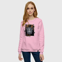Свитшот хлопковый женский Трансформеры знак десептиконов, цвет: светло-розовый — фото 2