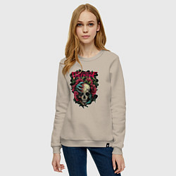 Свитшот хлопковый женский Пуля для моего Валентина, цвет: миндальный — фото 2