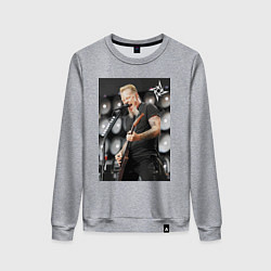 Свитшот хлопковый женский James Alan Hatfield - Metallica, цвет: меланж