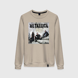 Свитшот хлопковый женский Metallica - cool guys, цвет: миндальный