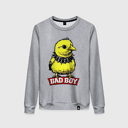 Свитшот хлопковый женский Bad boy chicken, цвет: меланж