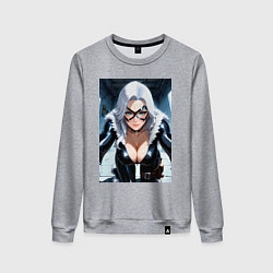 Свитшот хлопковый женский Черная кошка Фелиция Харди, цвет: меланж