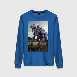 Свитшот хлопковый женский Робот в стиле Horizon, цвет: синий