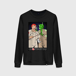 Свитшот хлопковый женский Ghostbusters - Ray and his clone ghost, цвет: черный