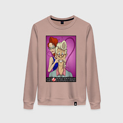 Свитшот хлопковый женский Ghostbusters - Egon and Janine, цвет: пыльно-розовый