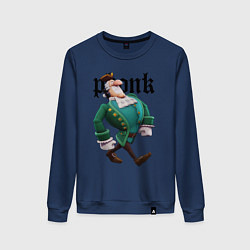 Свитшот хлопковый женский Остров сокровищ - Ливси идет под фонк, цвет: тёмно-синий