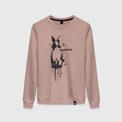 Свитшот хлопковый женский Banksy bunny, цвет: пыльно-розовый