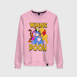 Свитшот хлопковый женский Winnie Pooh hugs, цвет: светло-розовый