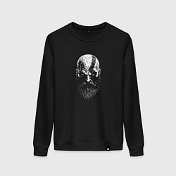 Свитшот хлопковый женский Кратос черно-белый, цвет: черный