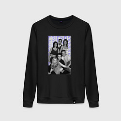 Свитшот хлопковый женский Сериал Друзья, цвет: черный
