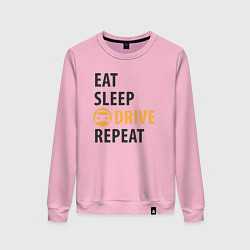 Свитшот хлопковый женский Есть спать ехать, цвет: светло-розовый