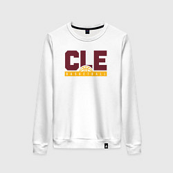 Свитшот хлопковый женский Cle basketball, цвет: белый