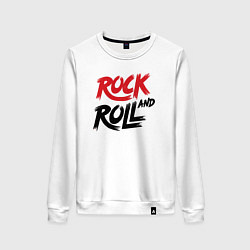 Свитшот хлопковый женский Rock and roll star, цвет: белый