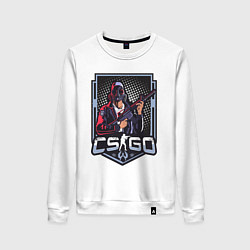 Свитшот хлопковый женский Counter-Strike - спецназовец в противогазе, цвет: белый