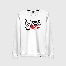 Свитшот хлопковый женский Style rock and roll, цвет: белый